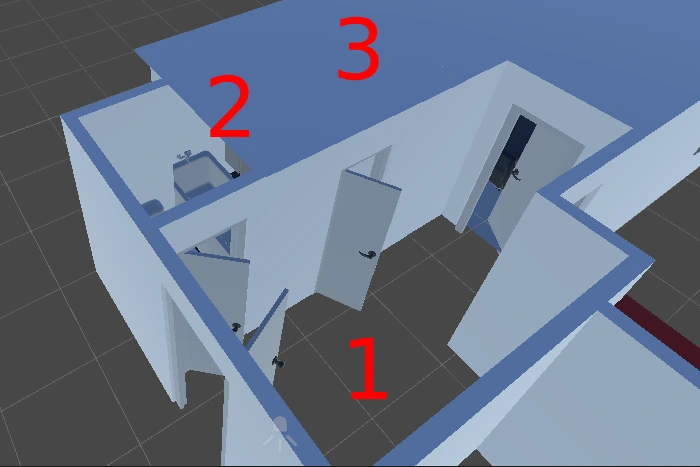 Ukázka chybného nastavení povrchů v Blender pro export do Unity