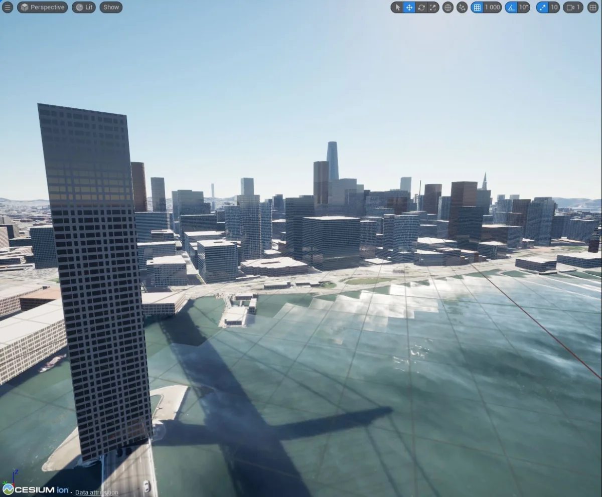 Základní dataset s připojeným materiálem generujícím okna