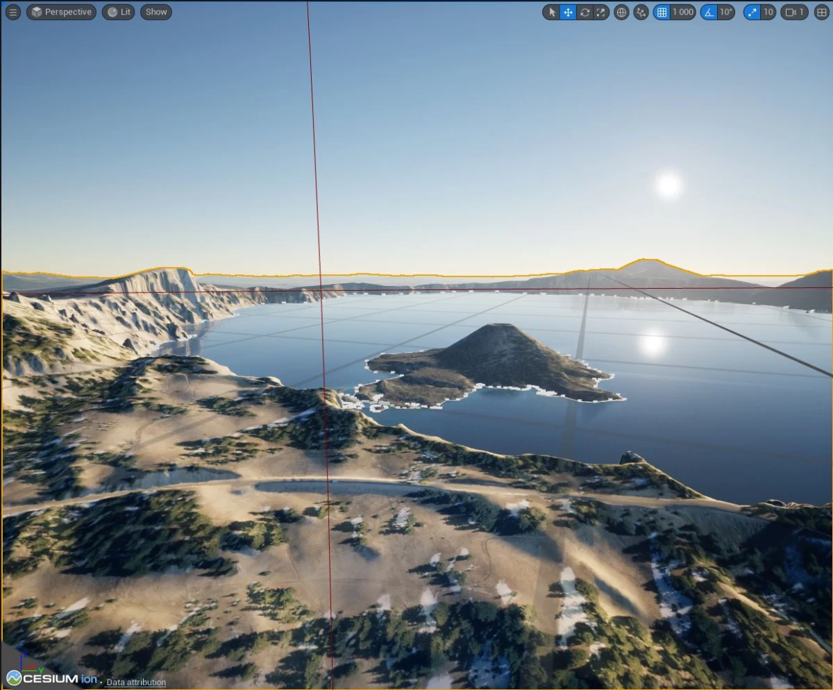 Vodní plocha jezera v Oregonu - Cesium materiál