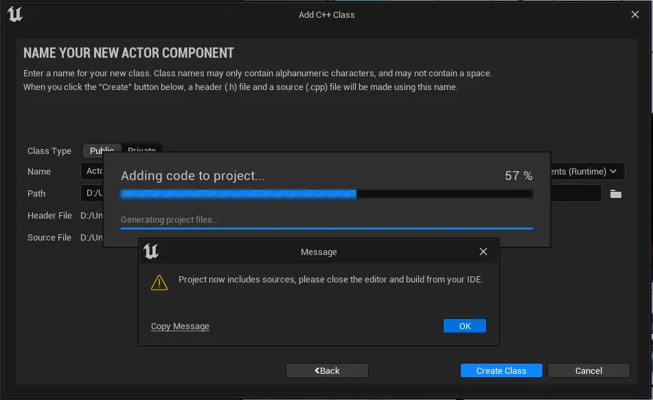 Přidání nové C++ classy v Unreal Engine
