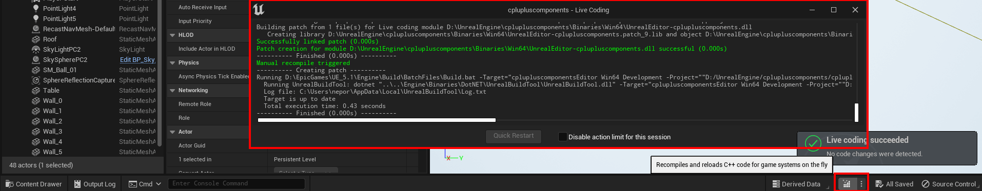 On the Fly kompilace v Unreal Engine