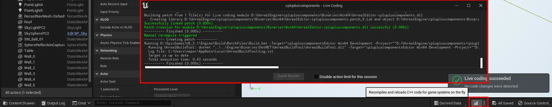 On the Fly kompilace v Unreal Engine