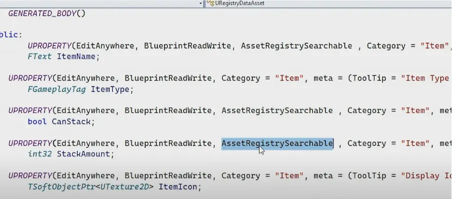 Asset Registry code 1
