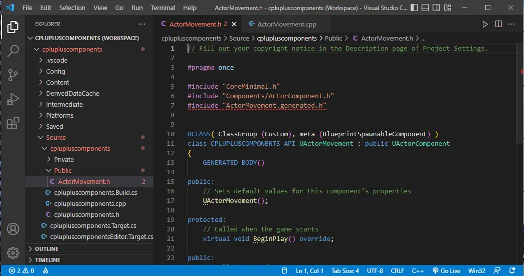 C++ projekt ve Visual Studio Code